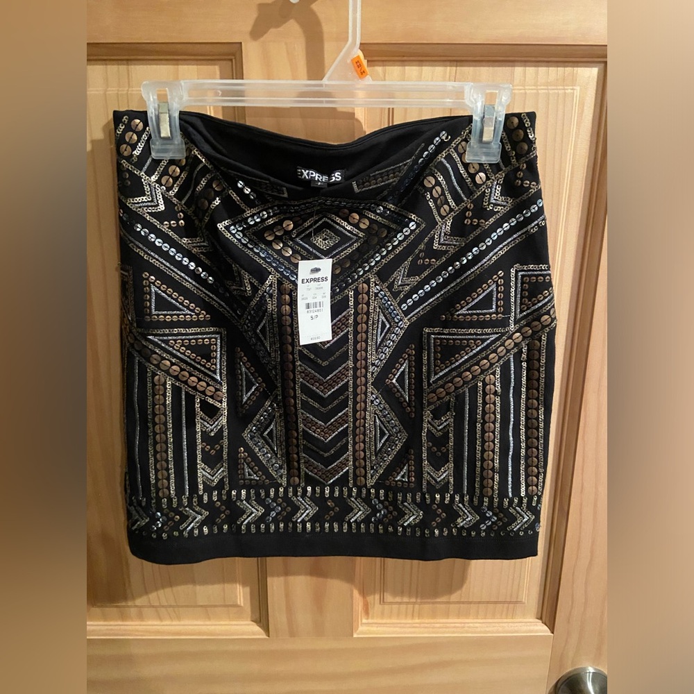 Express Sequin Mini Skirt
